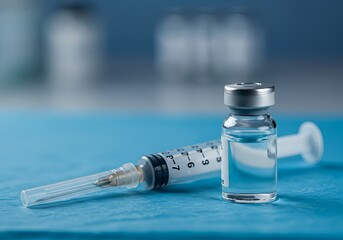 Medical Vial and Syringe for Injection Prepared for Treatment and Healthcare Professionals
