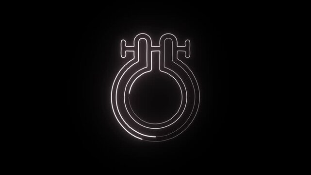 Glowing neon line Embroidery Hoop free animated icon. Embroidery Hoop animation HD video isolated on black background.
