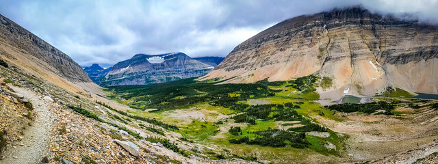 Siyeh Pass Trail Panoramic View