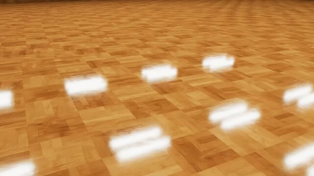 Polished Wooden Floor with Light Reflections - A high-angle, close-up view of a shiny, polished wooden floor.