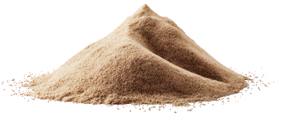A mound of light brown granular material