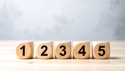 Wooden blocks with numbers 1 to 5
