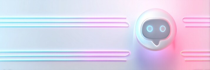 Obraz premium A futuristic chatbot design featuring a soft glow and vibrant colors. Ideal for conveying innovation, technology, and creativity in digital communication.