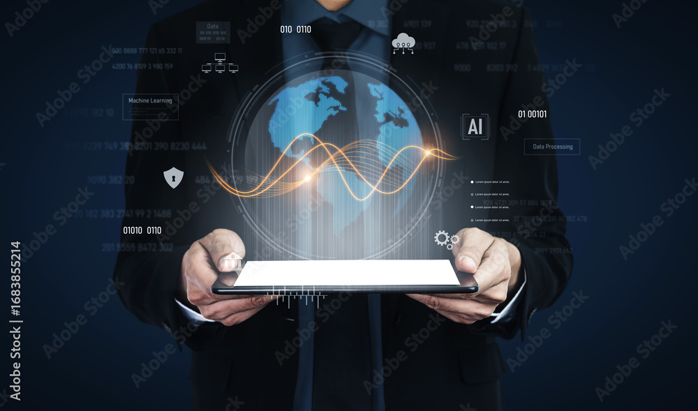 Aufkleber global ai and data processing system enhances data, ai, and processing efficiency through digital ne