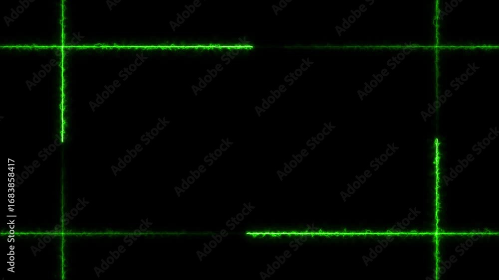 Poster glowing neon laser lines animation. abstract neon green laser line with rectangle shape animated on 