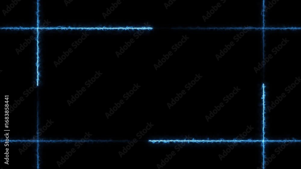 Poster glowing neon laser lines animation. abstract neon blue laser line with rectangle shape animated on b