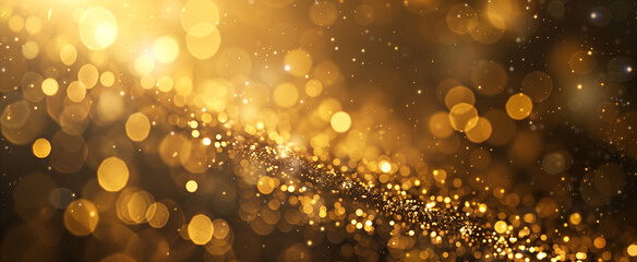 Golden Glitter and Bokeh Lights Abstract Background