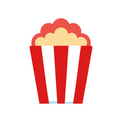 Popcorn Box Icon on White Background, Fast Food Snack Illustration, Cinema Movie Theater Design, Popcorn Container Graphic, Flat Minimal Style, Digital Clipart for Adobe Stock