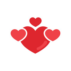 A cluster of red hearts on a black background symbolizing love affection and connection with a larger central heart surrounded by smaller hearts