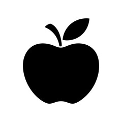 Apple silhouettes icon set on white background, minimal flat vector design of fruit shapes for food, healthy lifestyle, organic, diet, logo, fresh market, simple black outline clipart collection