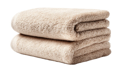 Two folded beige towels stacked