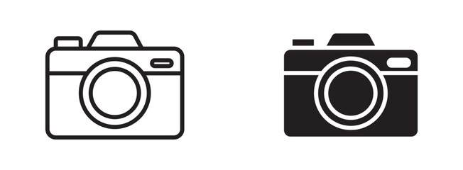 Camera icon set. photo camera in flat style symbol.