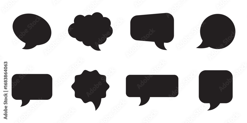 Poster speech bubble balloon shapes collection. set of speech bubble in a flat design