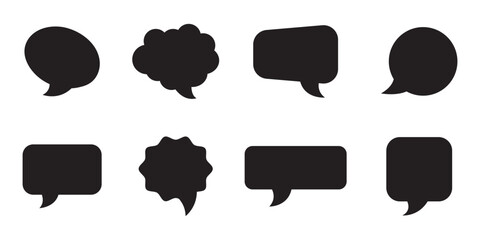 Speech bubble balloon shapes collection. Set of speech bubble in a flat design