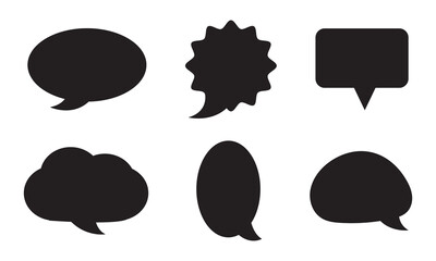 Speech bubble balloon shapes collection. Set of speech bubble in a flat design