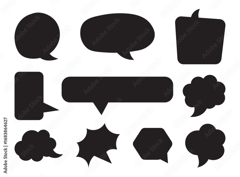 Poster speech bubbles vector set. talk bubble icon. isolated design elements for text, thought, dialogue, c