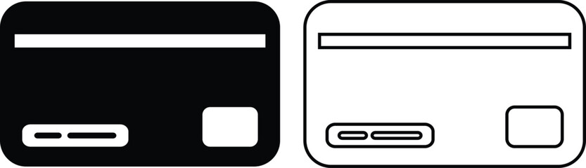 Credit card icon set, black flat and line style debit card collection, payment card vector group with finance and banking symbols, money transaction icons and credit