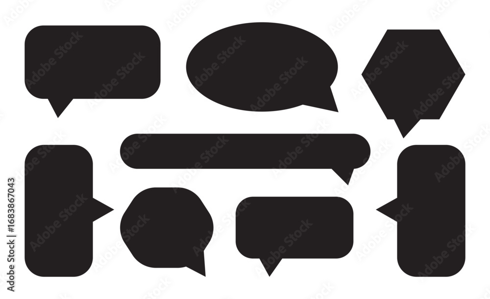 Poster speech bubble, speech balloon, chat bubble line art icon for apps and websites. set of speech bubble