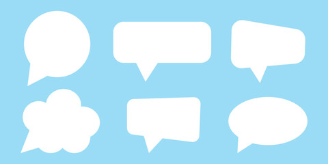 speech bubble icon set, chat or talk bubbles balloon. Communication Symbol, blue chat message logo icon