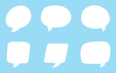 Set of comment speech bubble on orange background. Chat message speech bubble