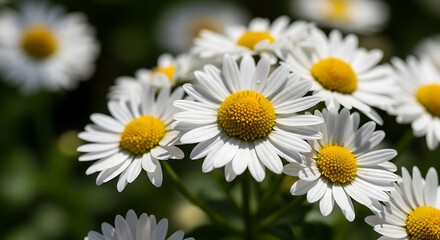 Obraz premium White daisy flowers bloom beautifully in a summer garden field
