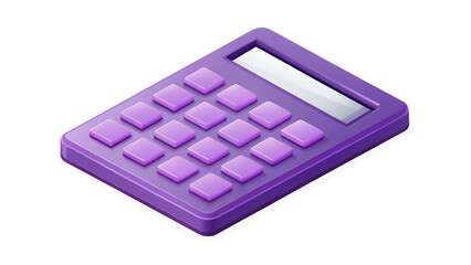 Purple calculator isolated on transparent background, a tool for mathematical calculations and financial management in business and office settings