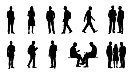 CAD People Vector Set   Outdoor Human Figures Isolated on White Background for Architecture and Landscape Design © Stock Image Zone