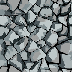 Seamless texture of stone wall. Vector illustration with the image of Gray stone wall. For the design of your designs