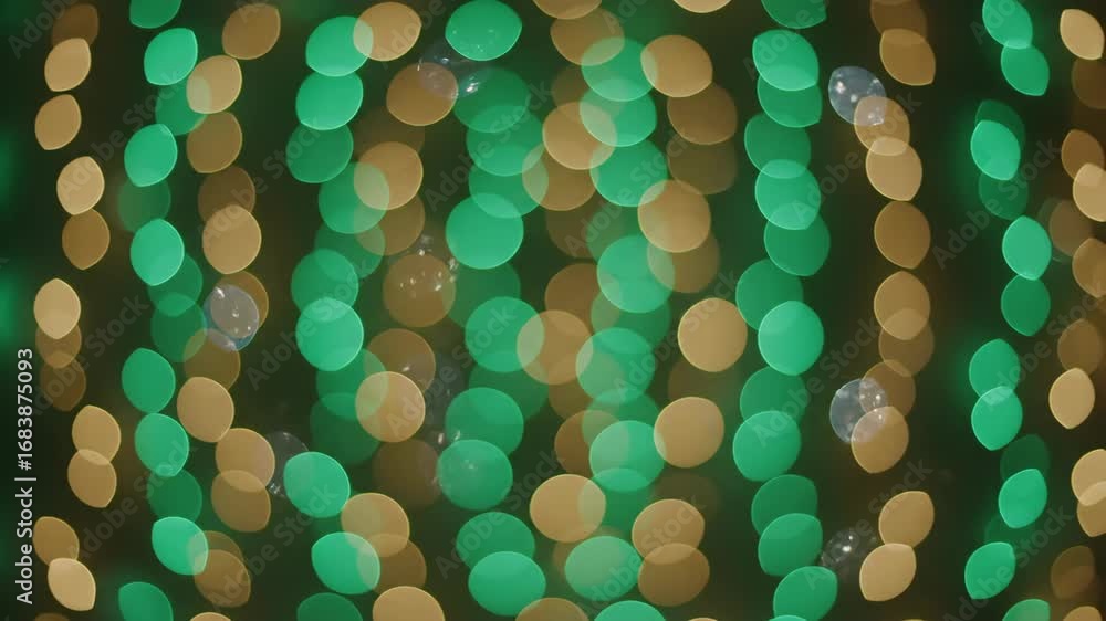 Poster emerald and champagne bokeh lights background - abstract dreamy background featuring out-of-focus em