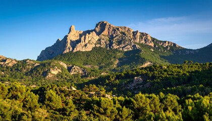 Mountain range vista at sunset