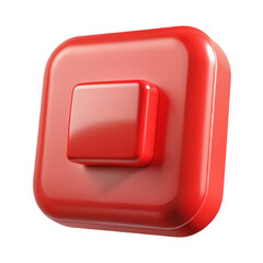 Glossy red button icon with smooth rounded edges, perfect for modern interfaces