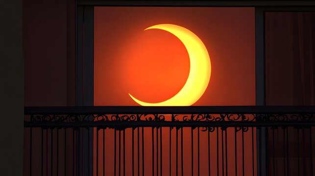 Annular Solar Eclipse Viewed from Balcony Window