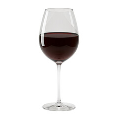 Wine Glass of Red Wine in Focus on Gray Background