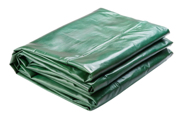 Folded Tarpaulin Sheet with Creases – Durable Protective Cover, Isolated on Transparent Background, AI Generated