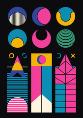 Abstract Esoteric Infographics. Colorful Poster Design.