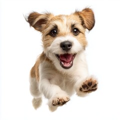 Playful Jack Russell Puppy Jumping , PNG isolated cut out image