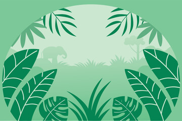 Fototapeta premium Tropical Rainforest Vector Illustration