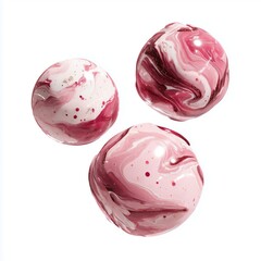 Fototapeta premium Abstract Pink and Red Marble Spheres - Modern Geometric Design , PNG isolated cut out image