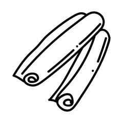 Black and white doodle cinnamon sticks illustration