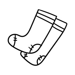 Black and white doodle socks illustration