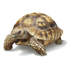 Fototapeta premium Detailed Illustration of a Tortoise , PNG isolated cut out image