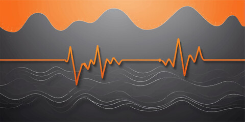 Abstract medical background vector illustration of a cardiogram showing a heartbeat pulse on a monitor with a healthy rhythm line