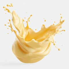Fototapeta premium Stunning Yellow Liquid Splash Art , PNG isolated cut out image