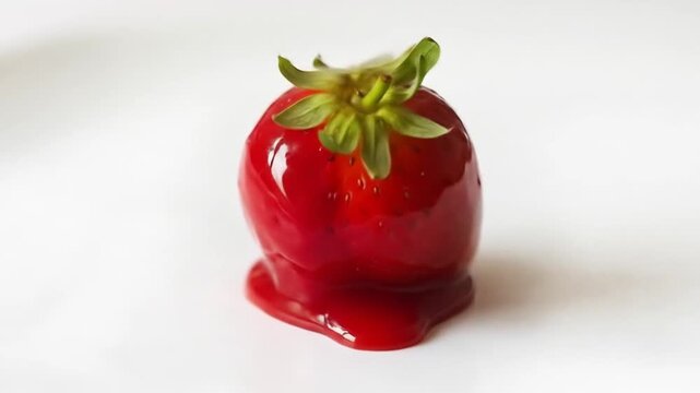 Video of Delicious recipe for strawberries covered in red caramel, strawberry of love video 4k. Morango do amor, Brazil. 