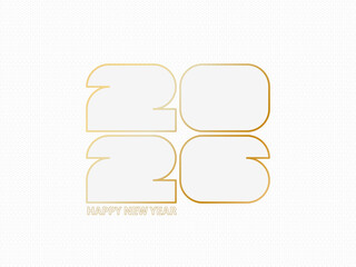 2026 Happy New Year greeting card design template.