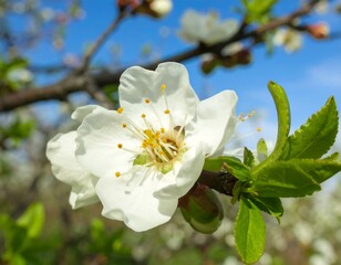 Fototapeta premium Close-up of blossoming white flower