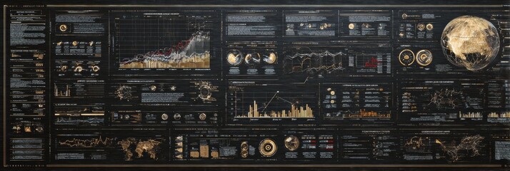 Visual representation of global statistics with data charts for an educational presentation at a tech event.