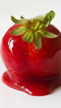 Delicious recipe for strawberries covered in red caramel, strawberry of love video. Morango do amor Brazil 4k Video 4k