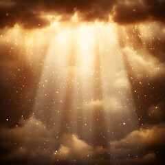 Obraz premium Golden Heavenly Light Rays Background Abstract Cloudscape