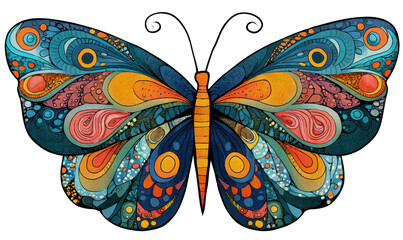 Ornate butterfly on black background